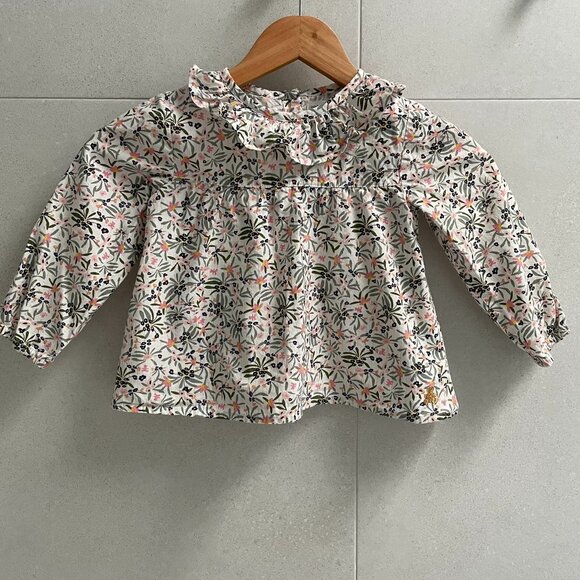Long-Sleeved Floral Blouse - Picture 1 of 5